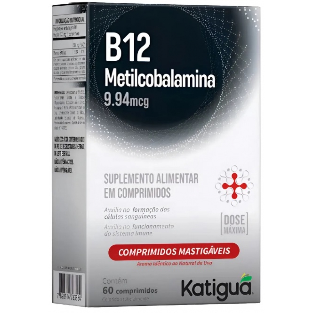 Vitamina B12 (Metilcobalamina) c/60 cáps - Padrão
